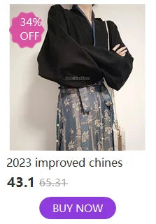 2023 improved chinas women's outfit featuring a stylish black top and floral skirt, 34% off. Buy now!
