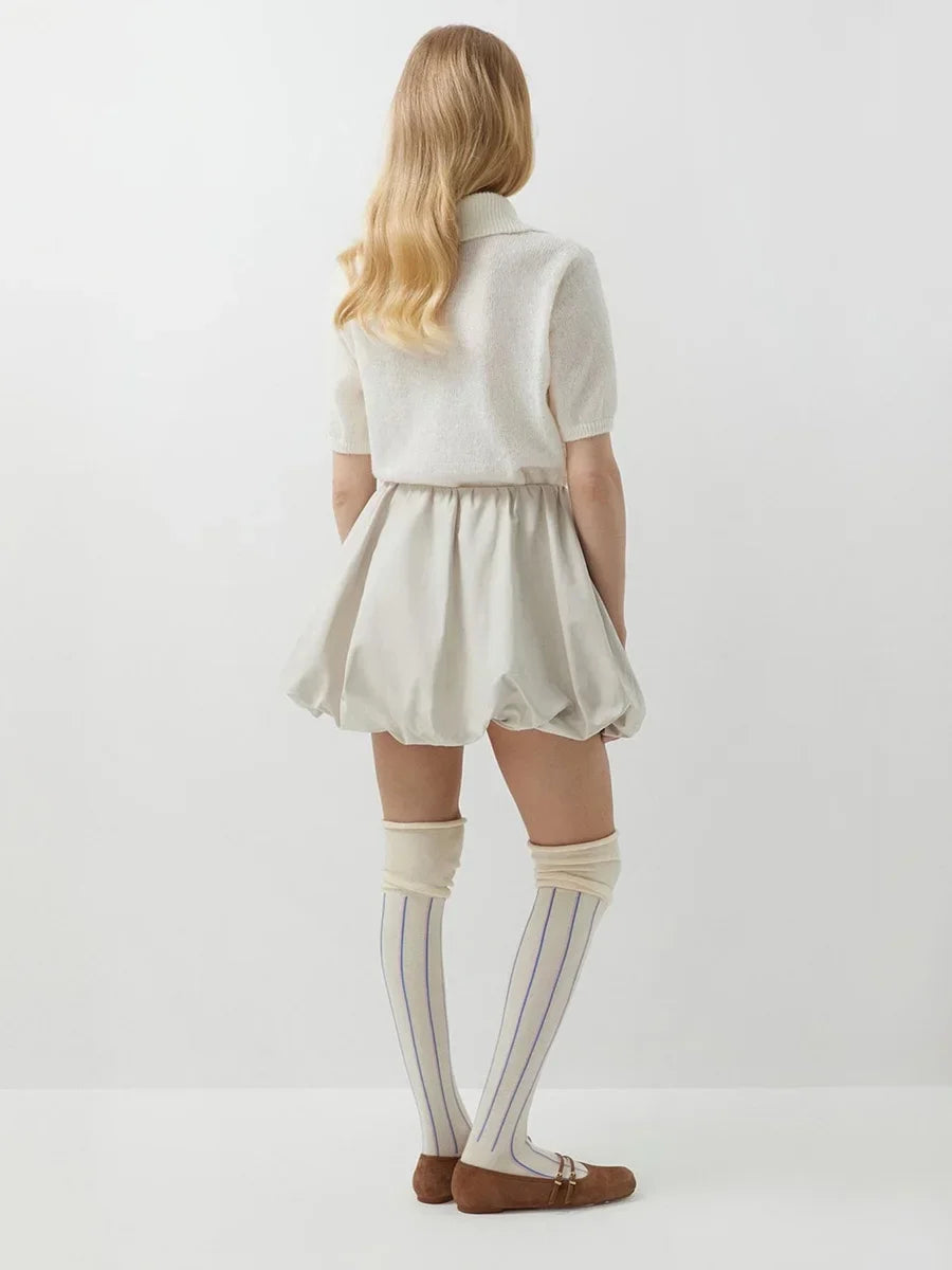 Women's Polo Collar Hollow Knit Sweater