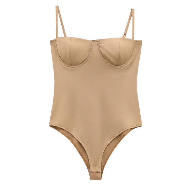 Satin Camisole Bodysuit Women – Backless Lingerie