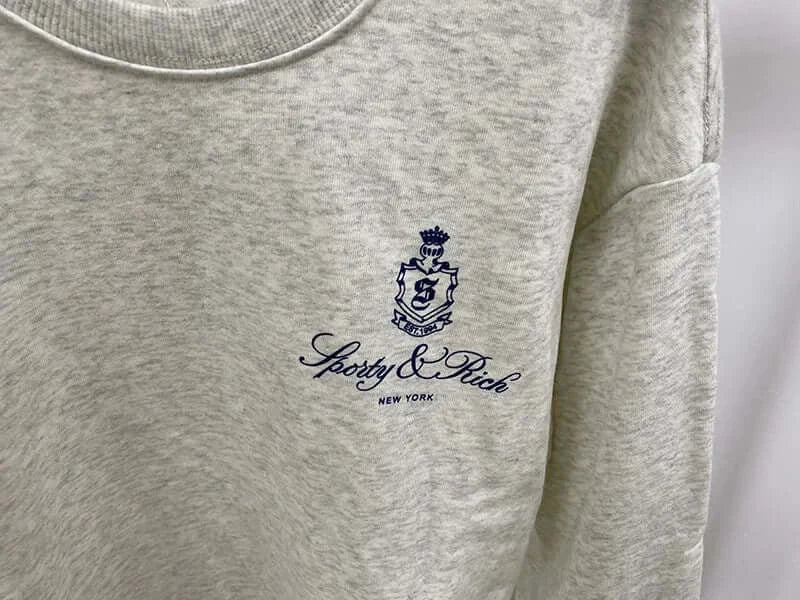 Women Letter Print Sweatshirt Vintage O-Neck Pullover