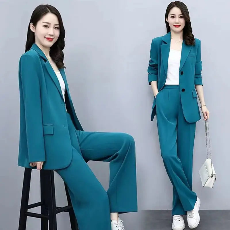 Setique™ – Blazer & Pant Set (2-Piece, Korean Loose Suit for Office & Everyday)