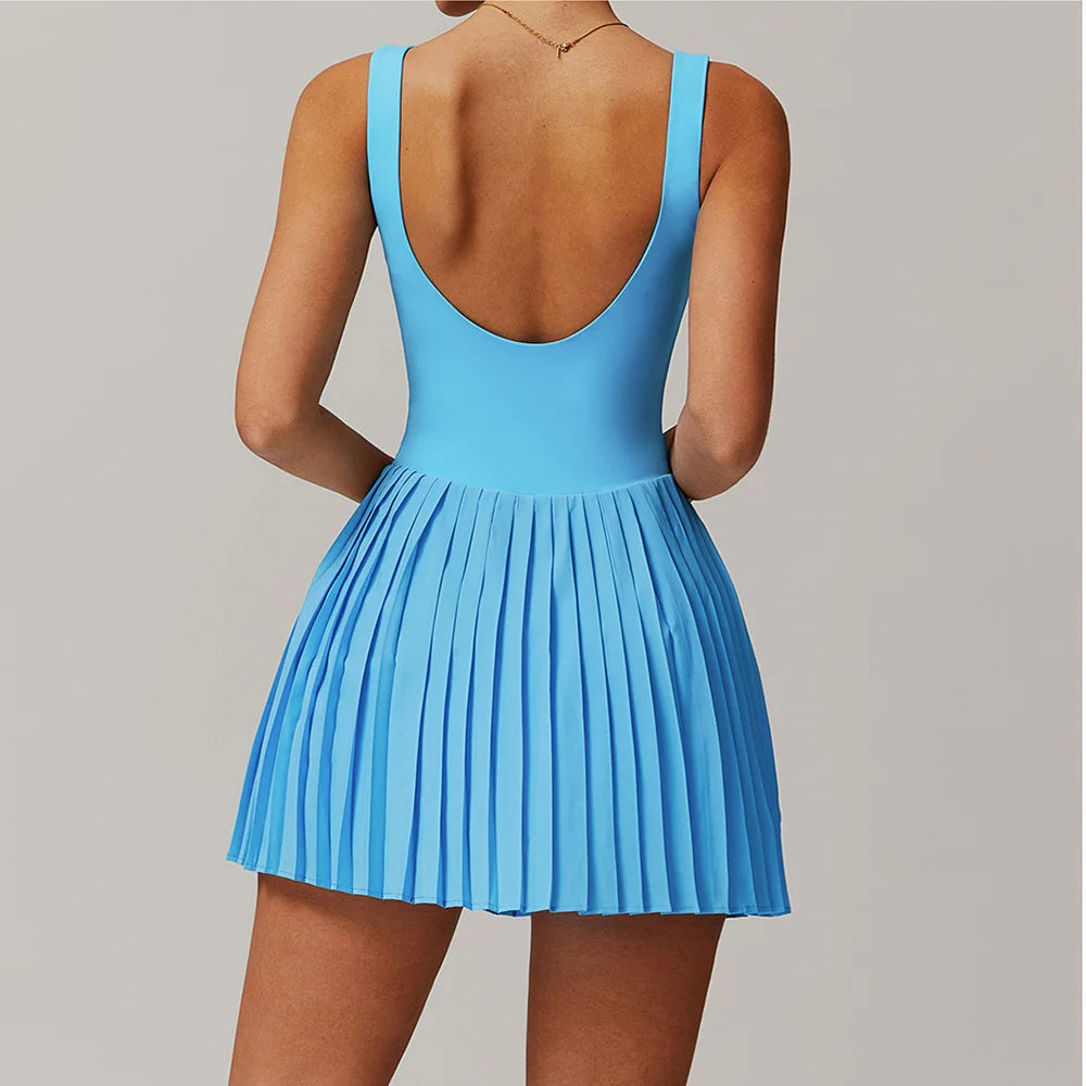 Women Pocket Pleated Sports Jumpsuit