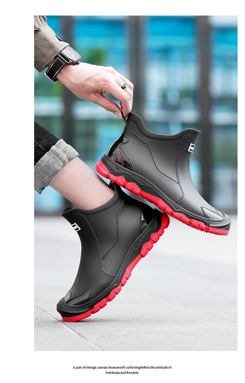 Men’s Short Non-Slip Casual Rubber Rain Boots