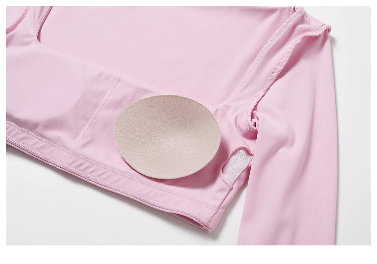 Women's Seamless Long Sleeve Yoga Crop Top – Quick-Dry Square Neck Gym Shirt