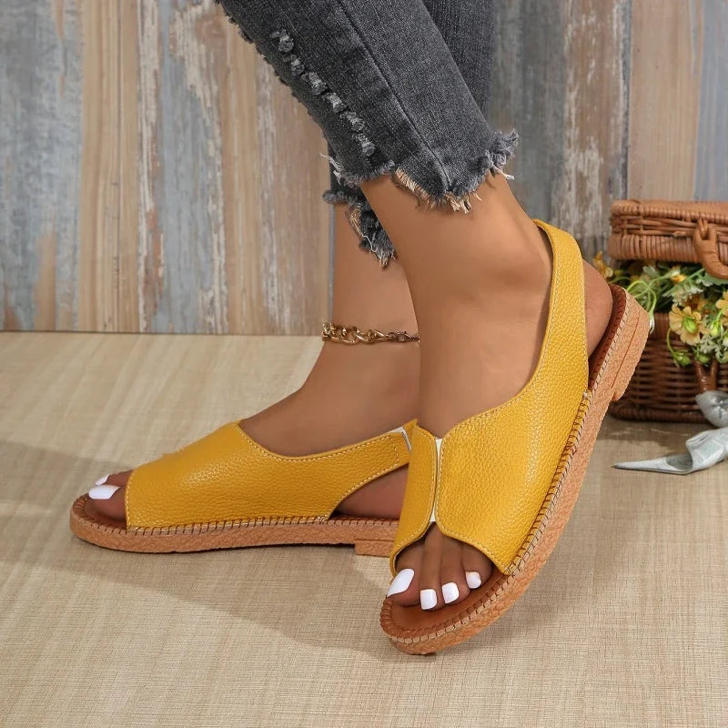 Women Open Toe Flat Sandals Summer Casual