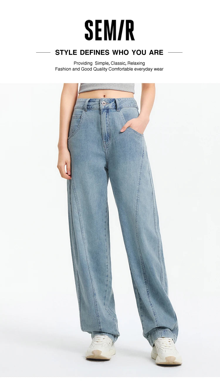 Women Curved Hem Loose Tapered Pants