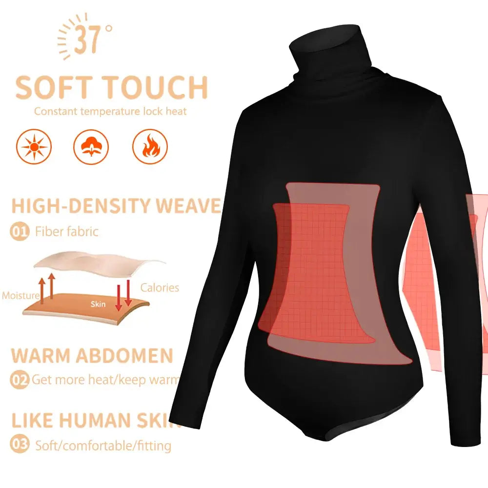 Women High Neck Long Sleeve Bodysuit