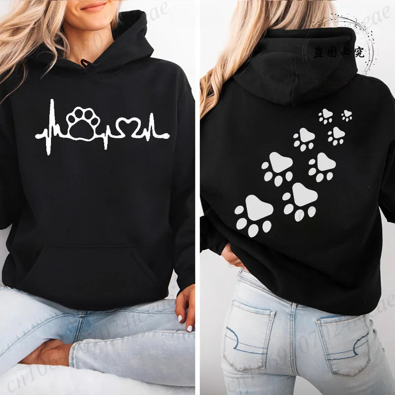 Cat Heart Graphic Hoodie