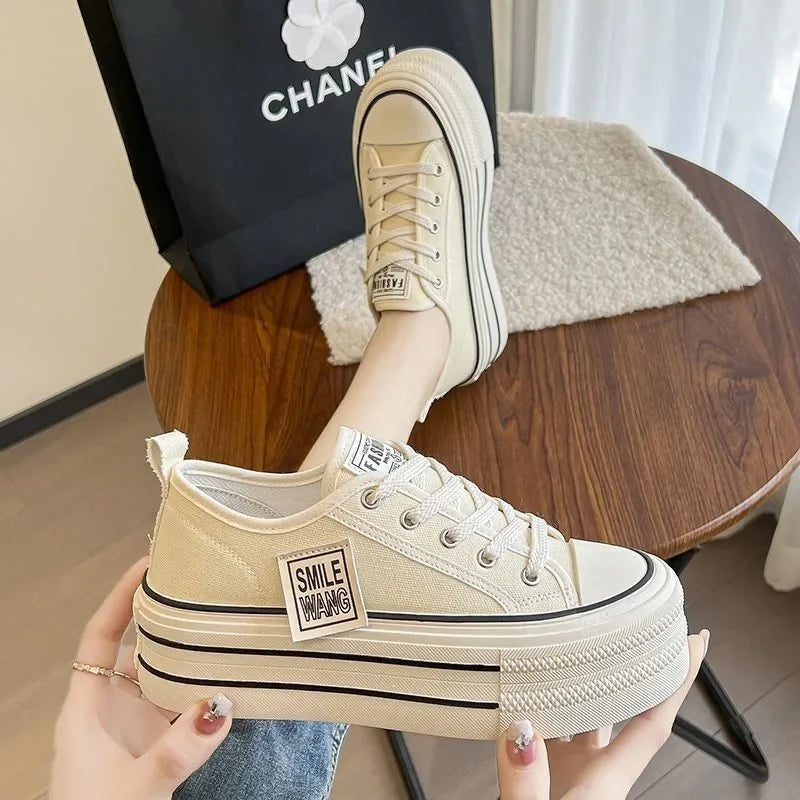 Women Canvas Shoes Lace Up Sport Sneakers