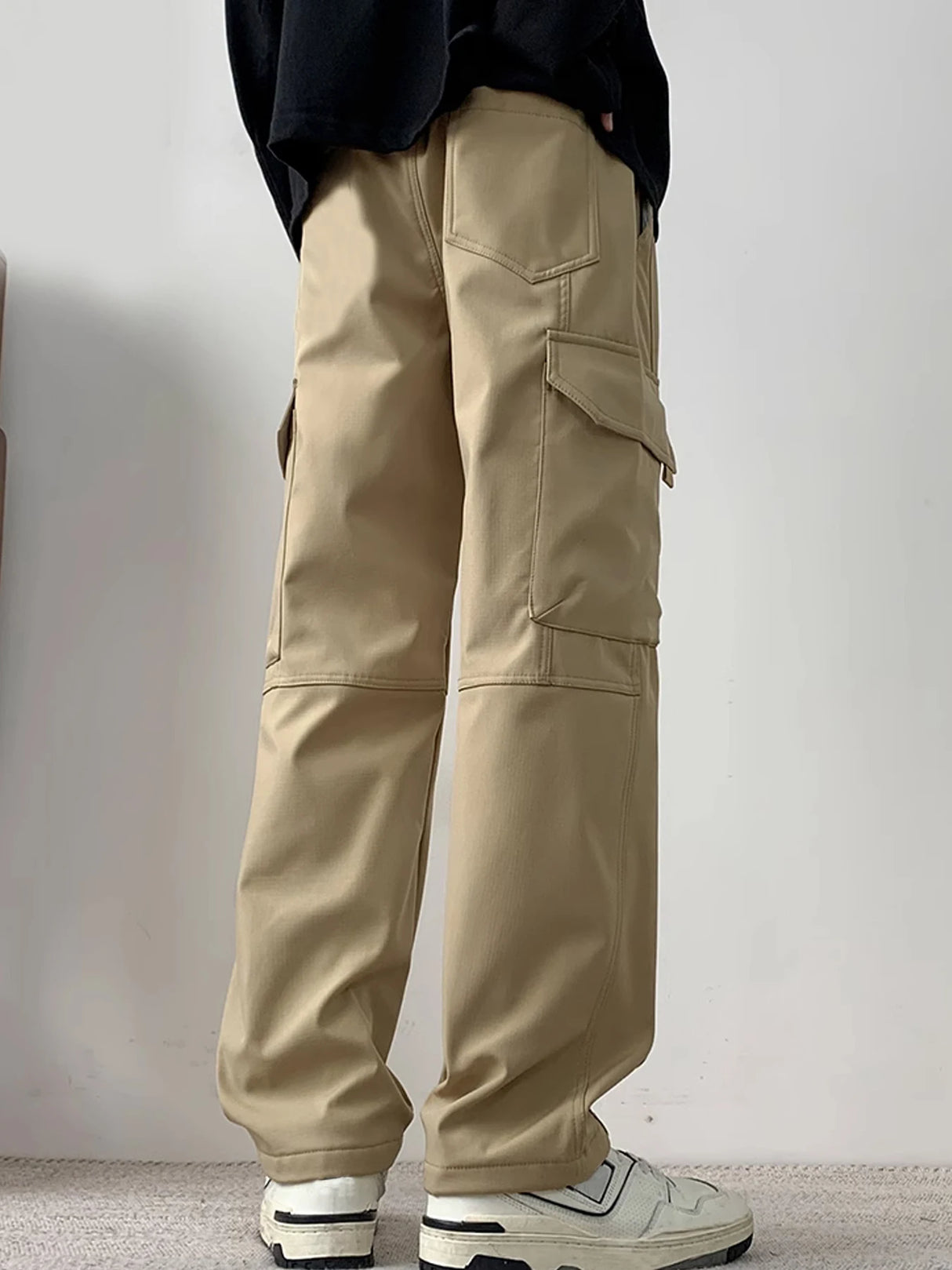 Men Oversize Black Cargo Pants