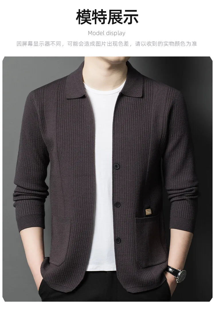 Men V-Neck Cardigan Sweater