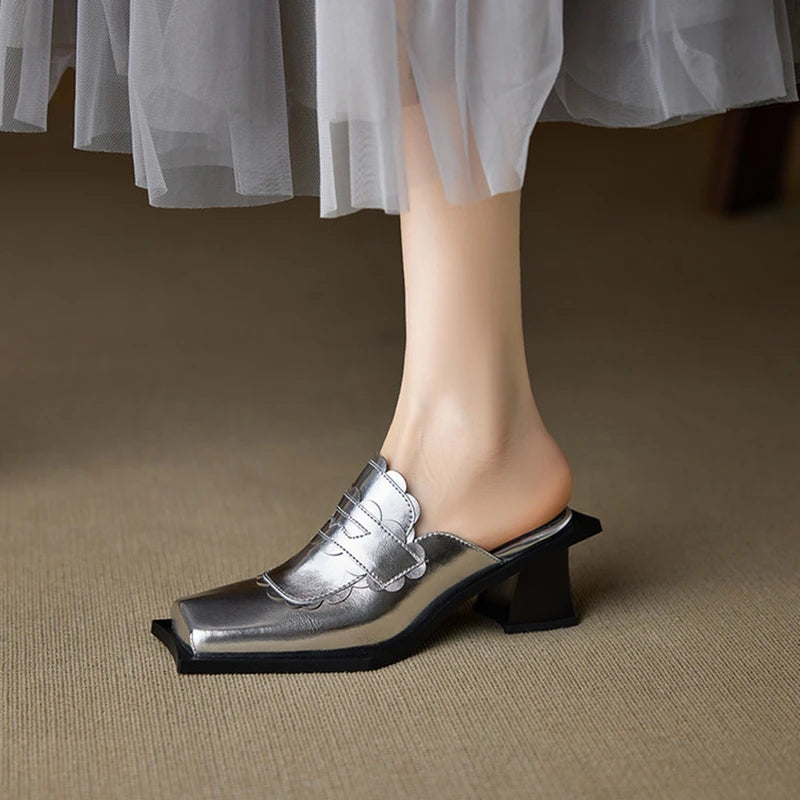 Women Rhinestone Mules Luxury Slippers