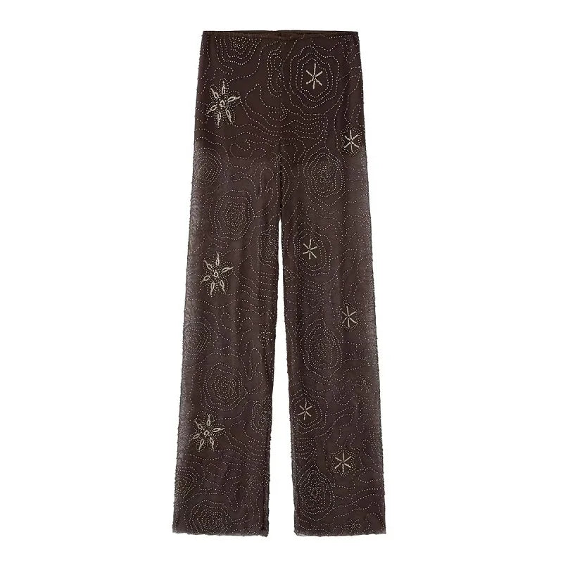 Women Sequin Wide Leg Street Pants