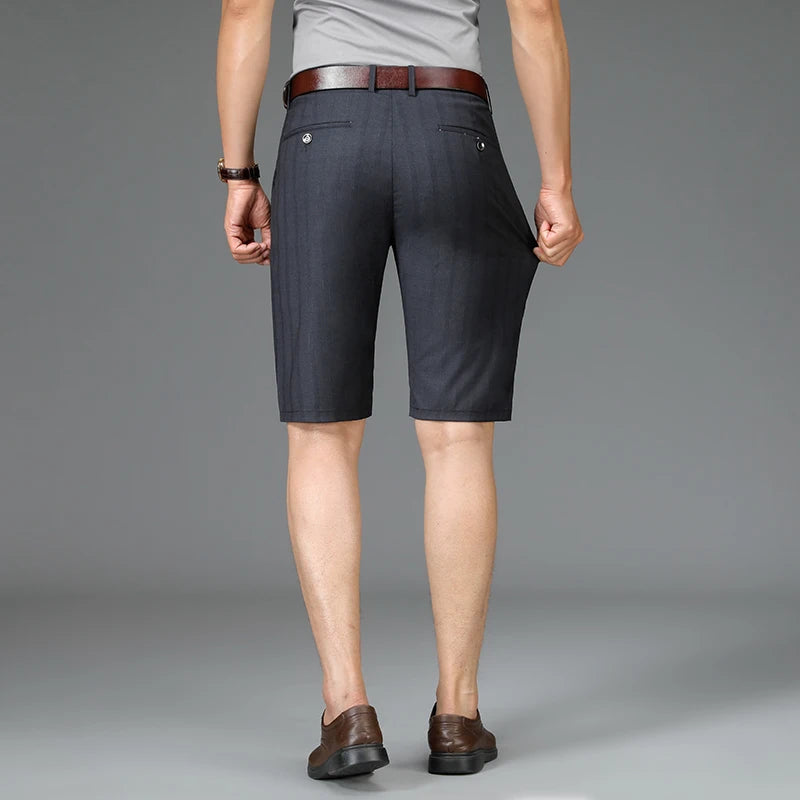 Men Striped Business Shorts