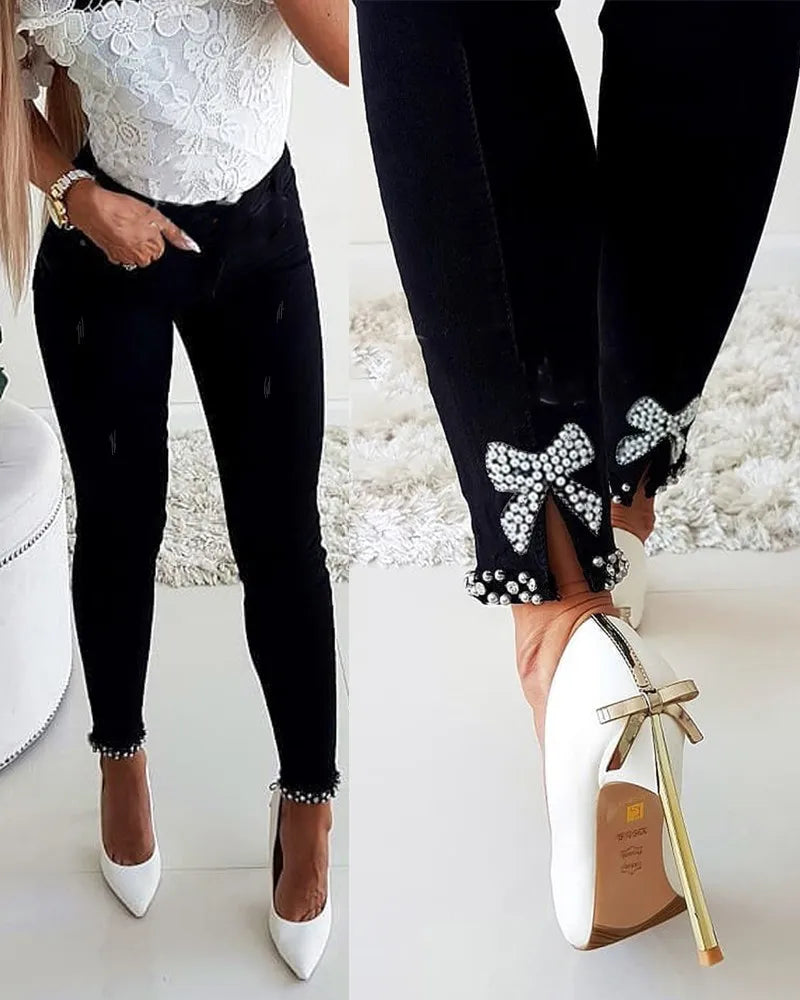 Women Bleached Skinny Jeans