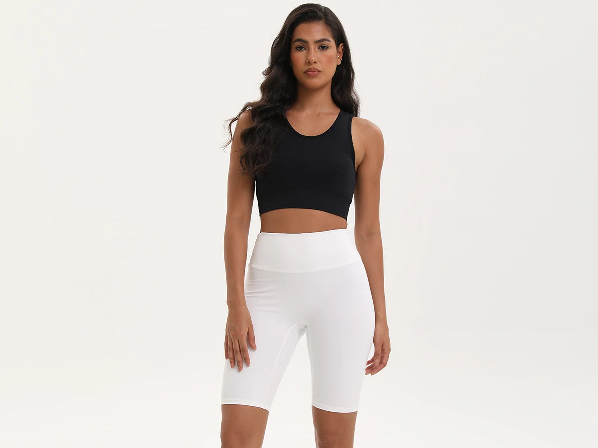 Women High Waist 3 Pocket Bike Shorts