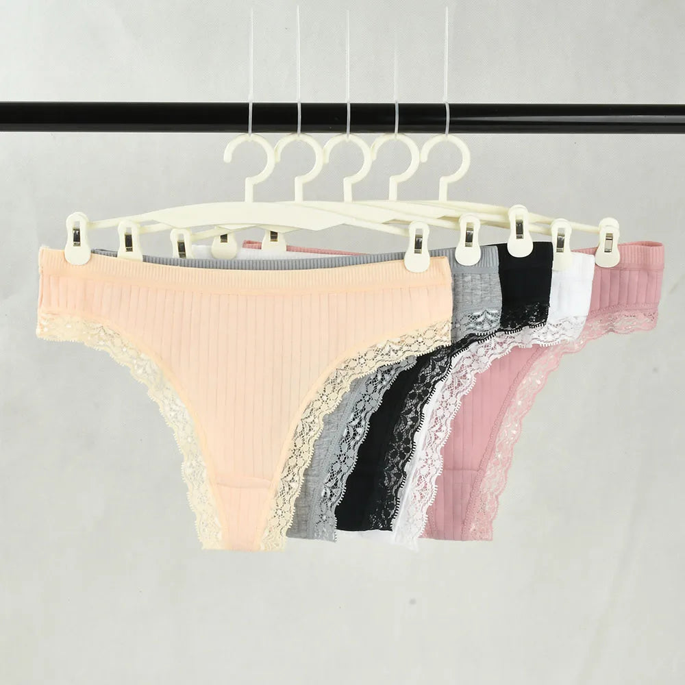 Women Mid-Rise Lace Thong