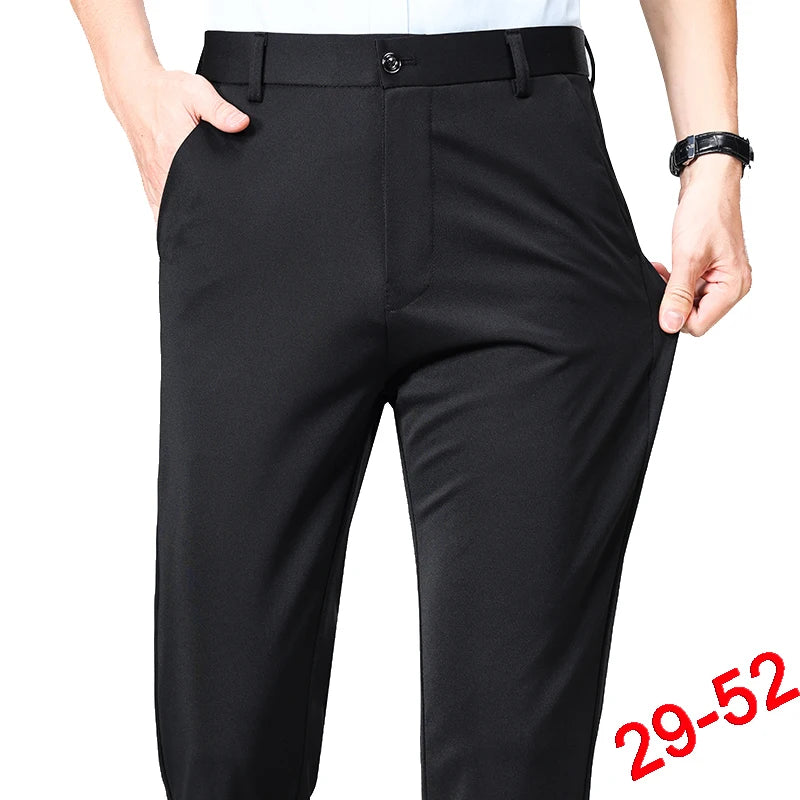 Men's Plus Size Business Trousers – Classic Black
