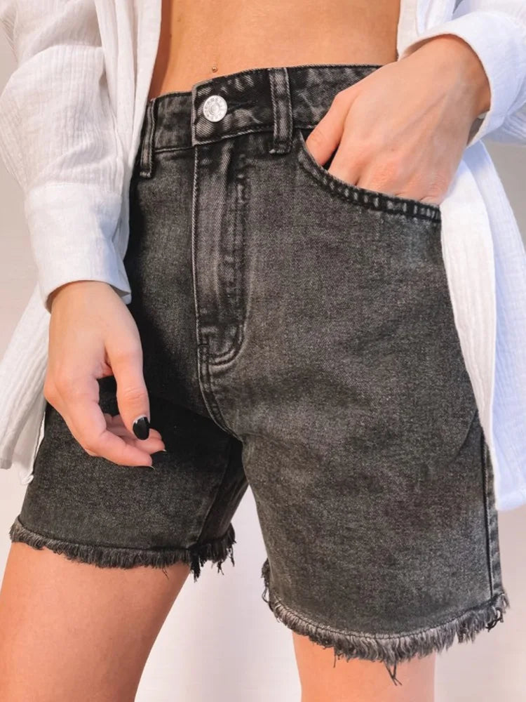 Women's Blue Casual Denim Shorts