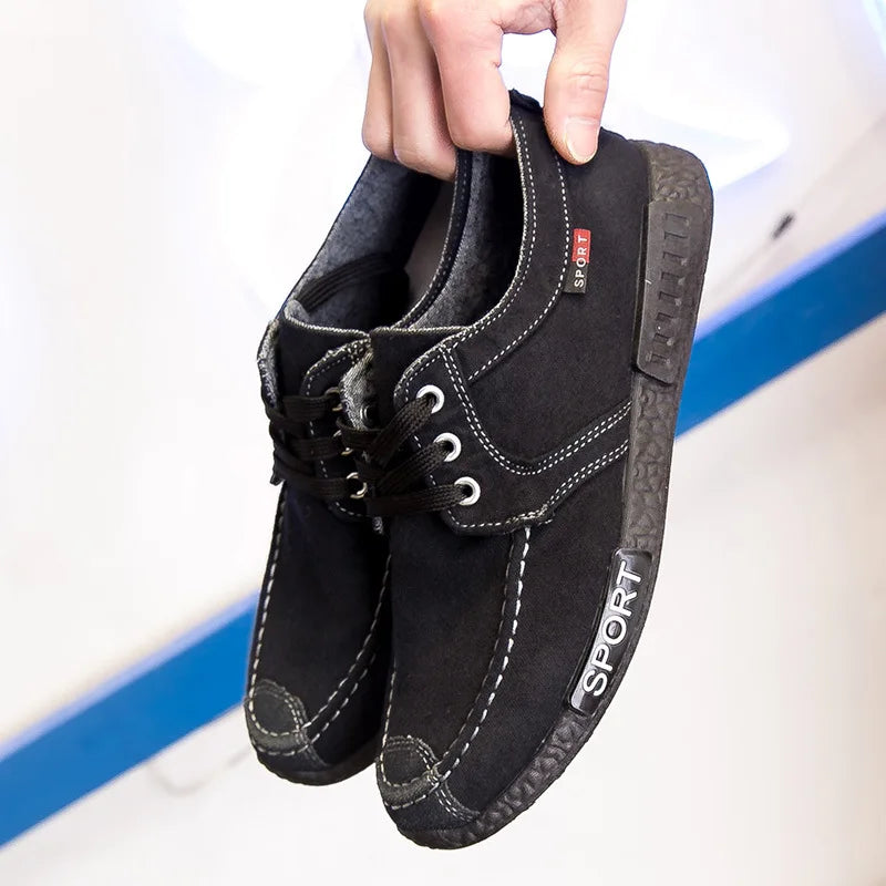 Men’s Breathable Lace-Up Canvas Sneakers