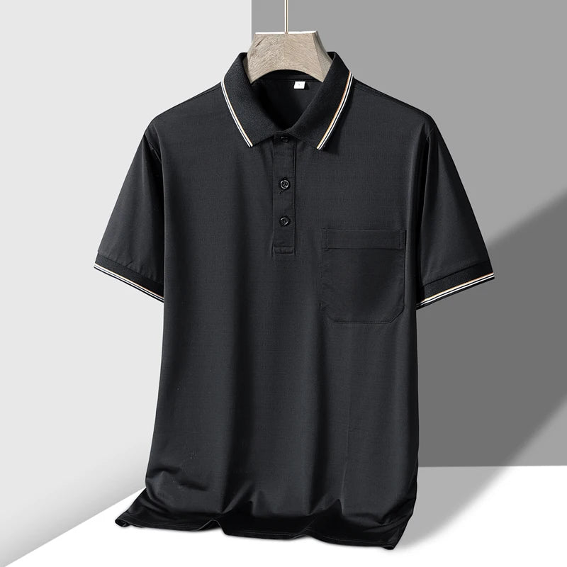 Men Anti-Wrinkle Pocket Polo Shirt