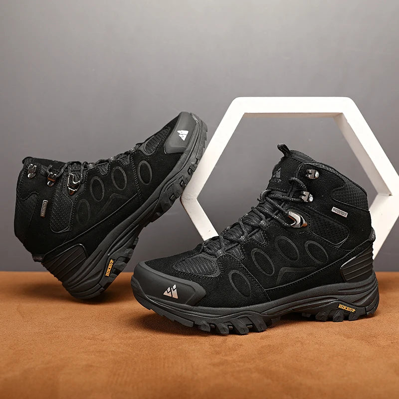 HIKEUP Men High Top Outdoor Hiking Boots