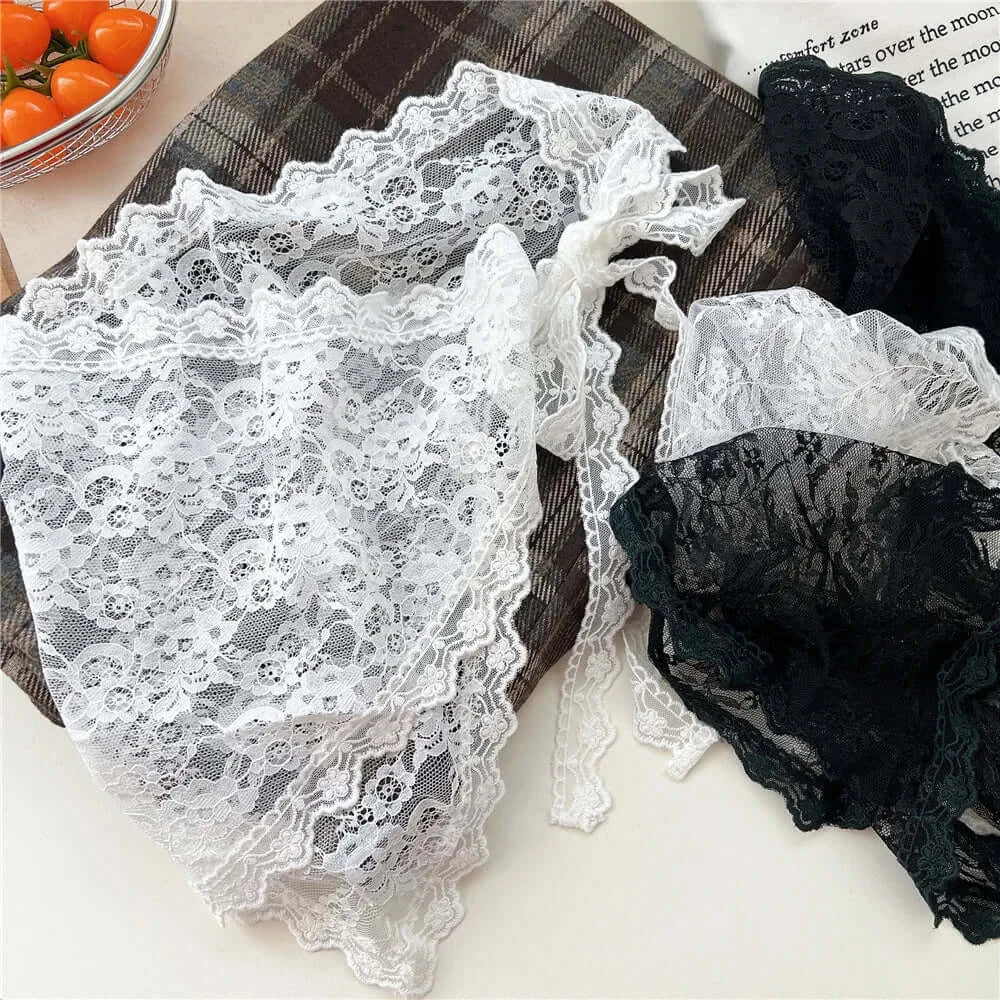 Women Embroidered Lace Mini Apron Skirt
