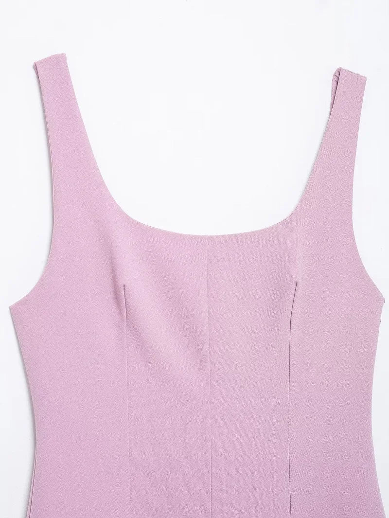 Women Pleated Backless Party Dress