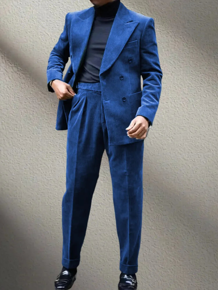 Men Corduroy 2-Piece Winter Suit