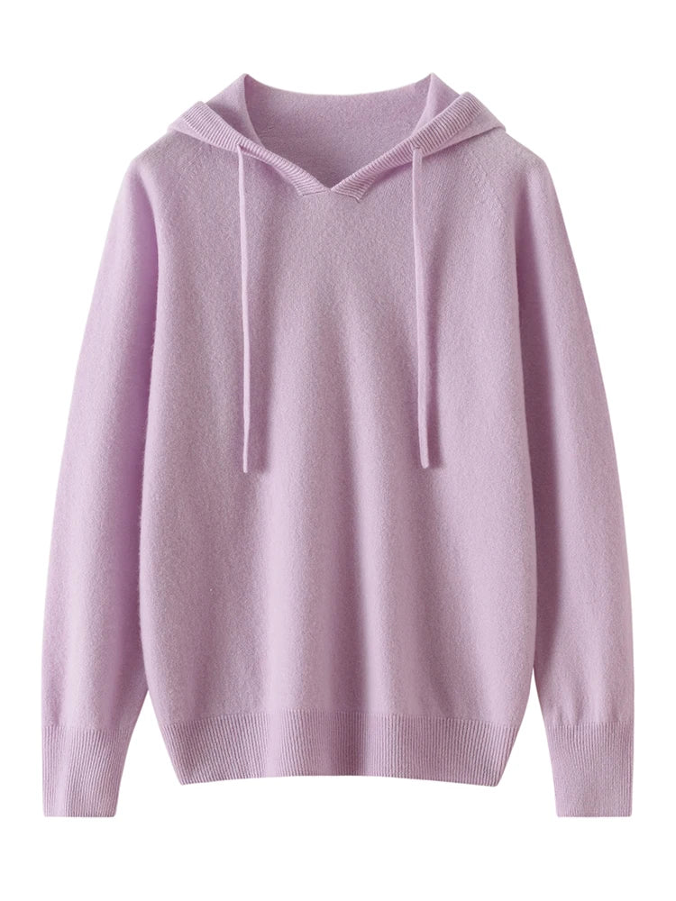 Women's 100% Cashmere Hooded Sweater