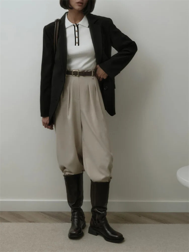 Women's Slim Contrast Knit Pullover