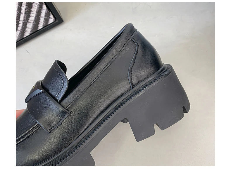 Women’s Office Black Loafers Low Heel Shoes