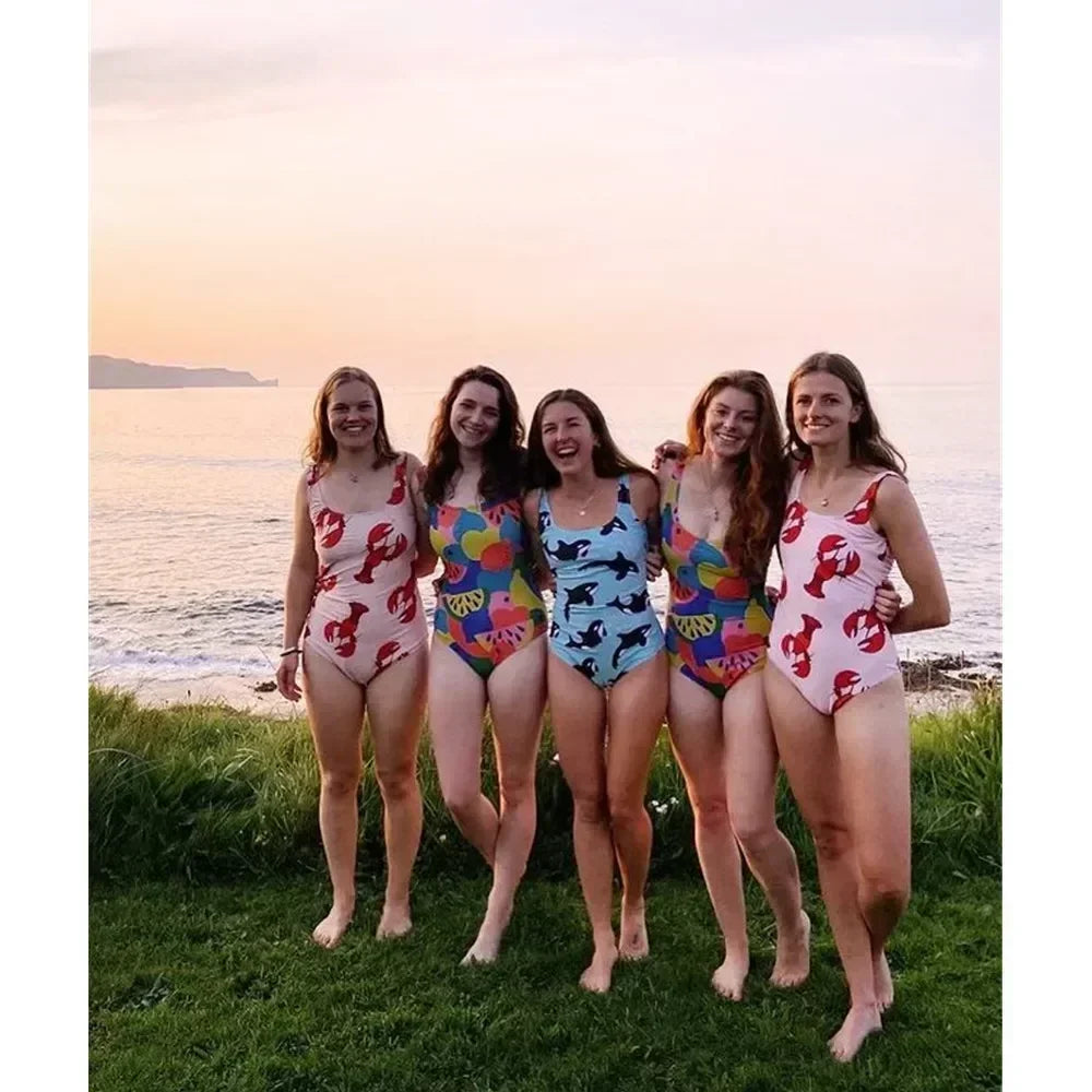 Simple Print Swimsuit