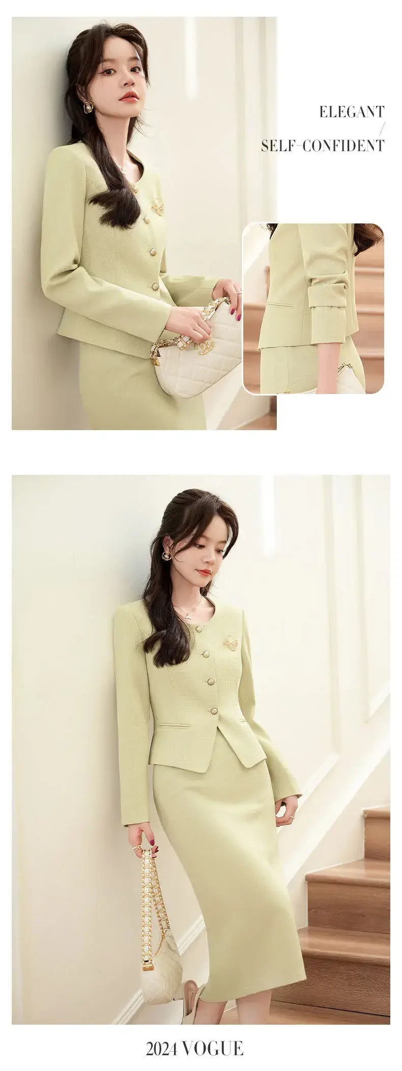 Women Business Work Skirt Suit