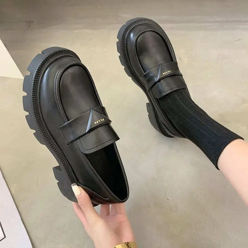 Women’s Office Black Loafers Low Heel Shoes