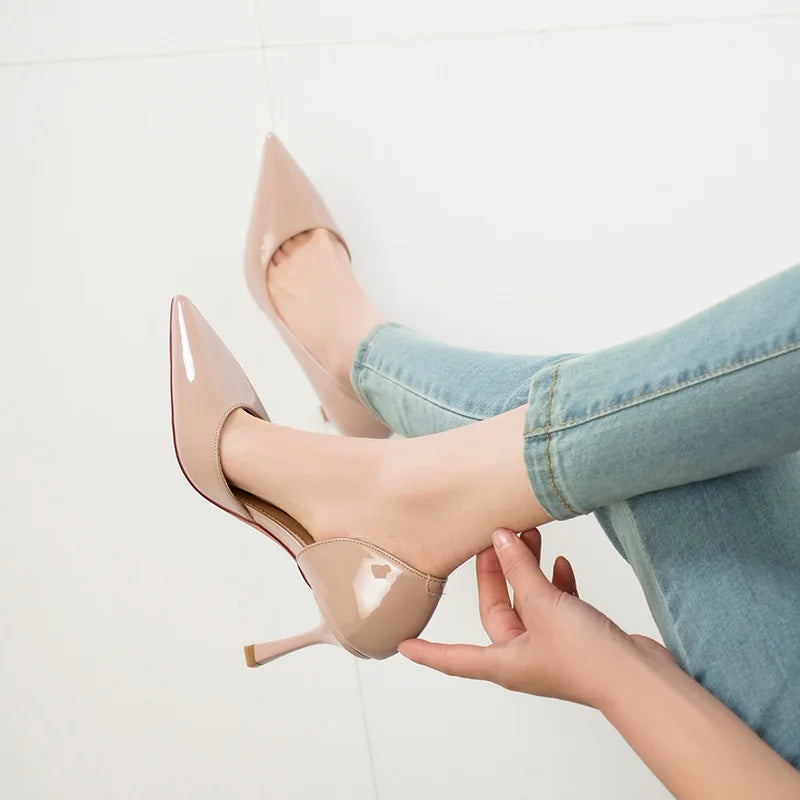 Fashion Women Pumps Patent Leather High Heels