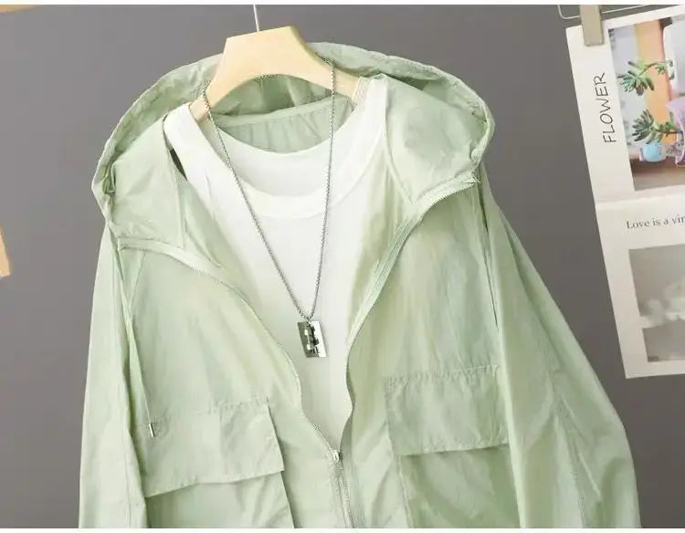 Women Lightweight Hooded Windbreaker