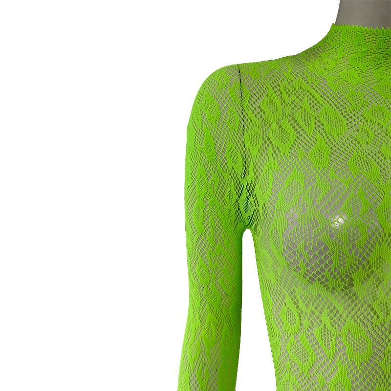 Women Fishnet Lace Bodysuit