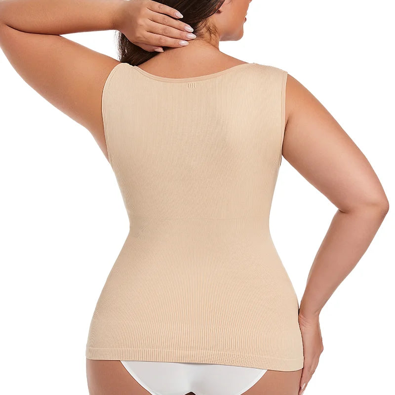 Women Sleeveless V-Neck Shapewear Tank Top