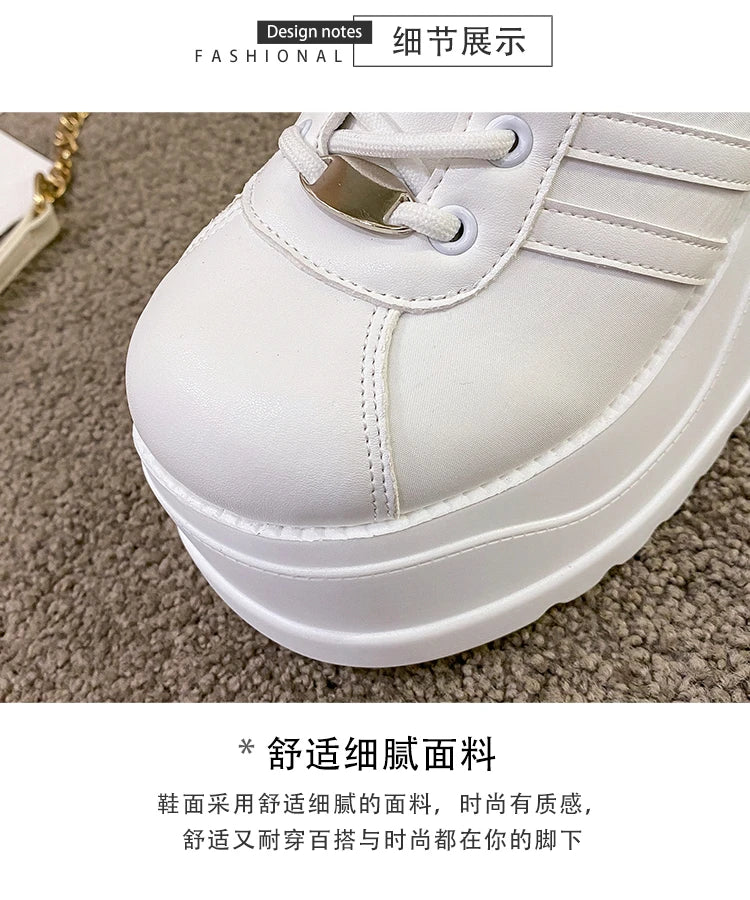 Women’s Pumps Round Head Lace-Up Leisure Heels