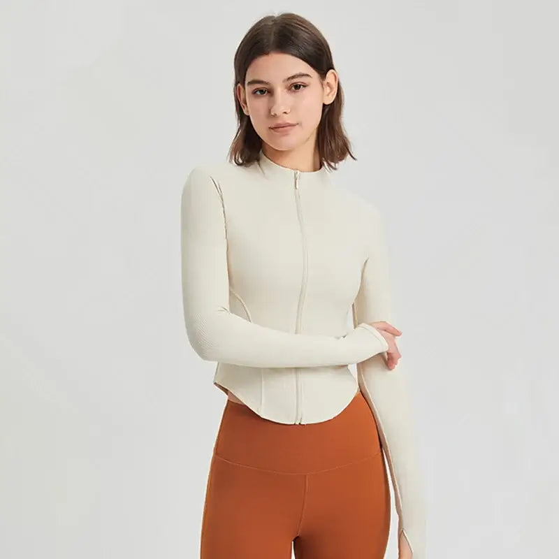 Women Zipper Slim Yoga Sports Jacket