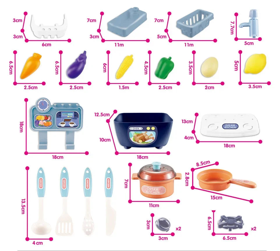 Kids Light & Music Kitchen Toy Set