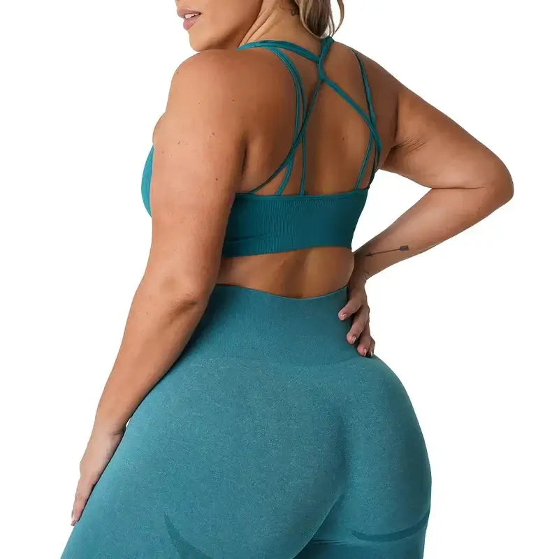 Women Ribbed Galaxy Seamless Sports Bra