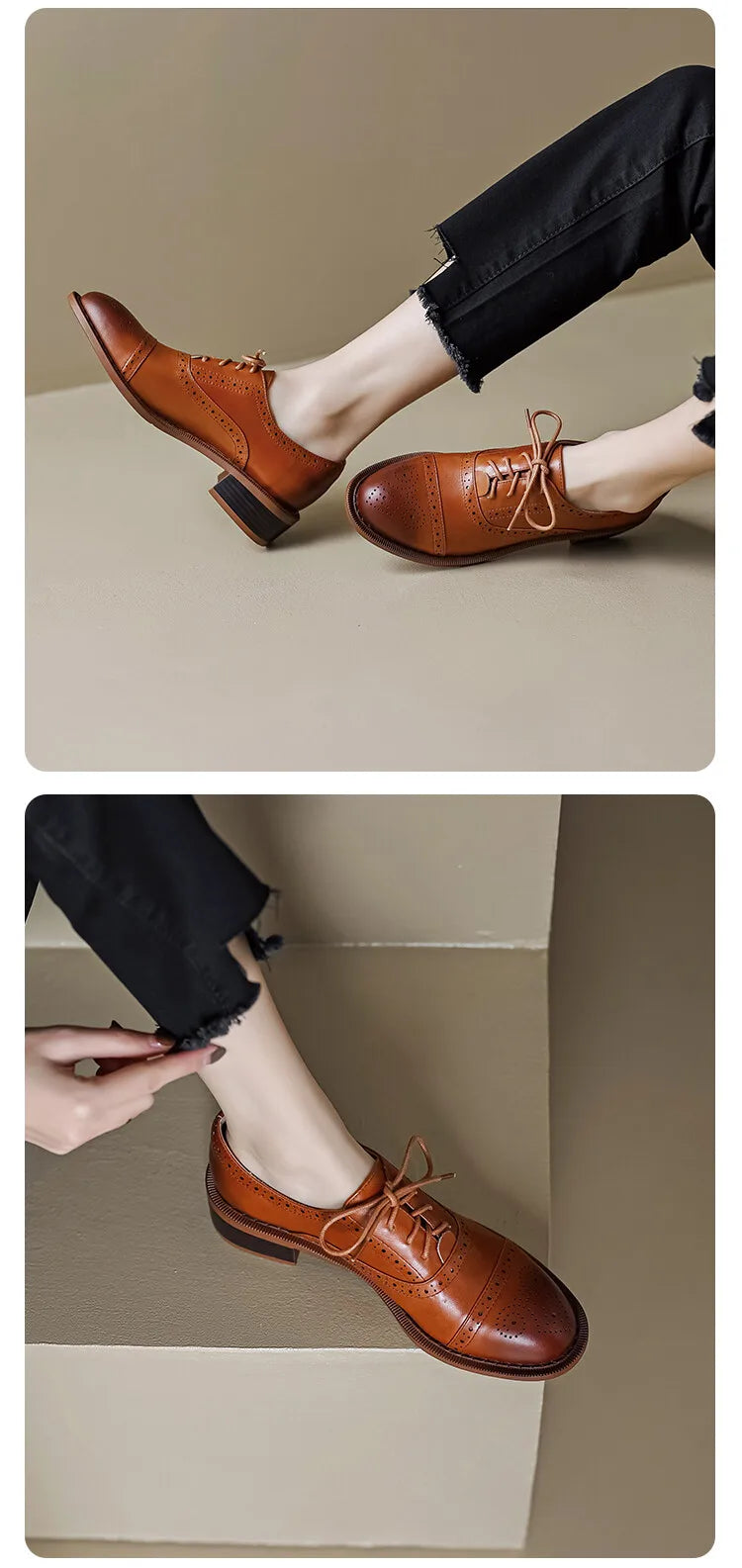 Women Leather Brogues – 2025