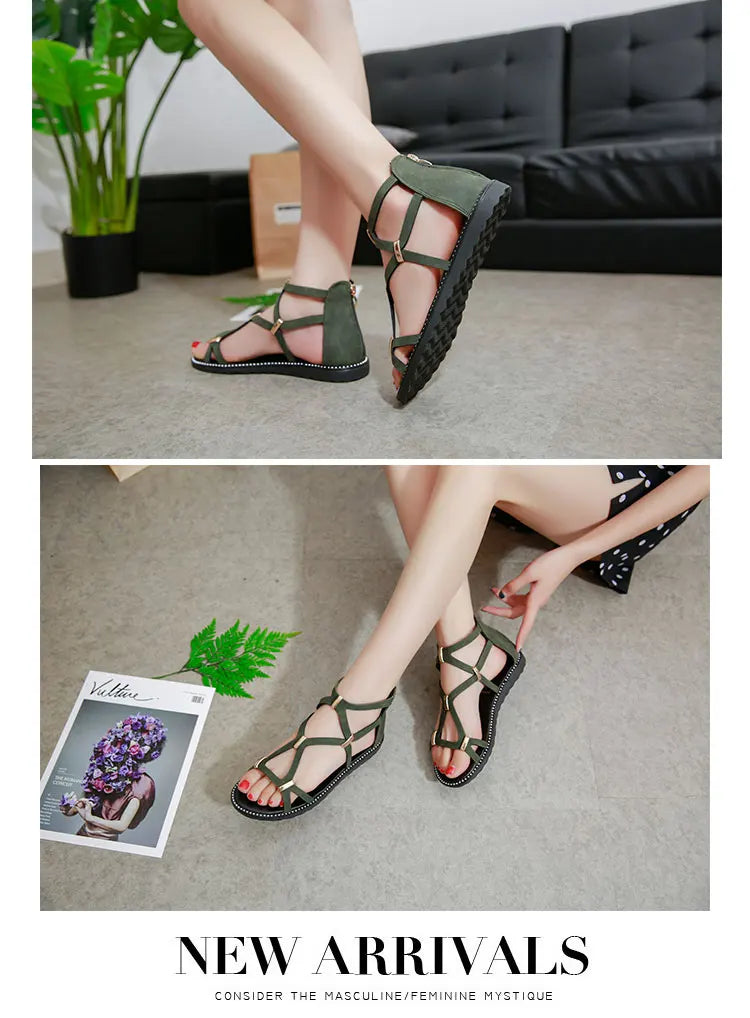 Women Soft Sole Flat Sandals Lightweight Shoes