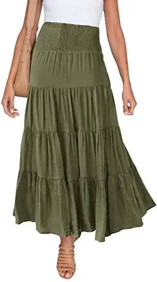 Women High Waist Maxi Boho Skirt