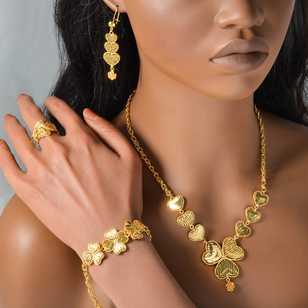 Dubai Gold Plated Arabic Jewelry Set