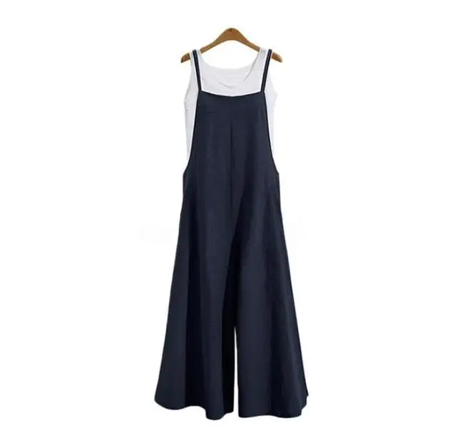 Women Cotton Wide Leg Jumpsuit
