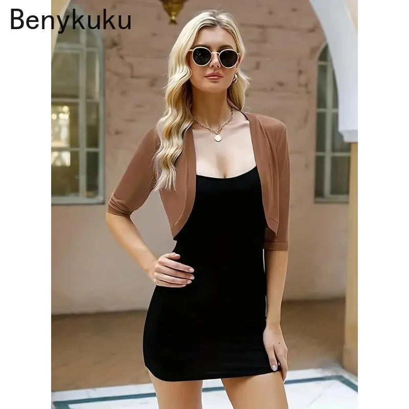 Vintage Mesh Bolero Shrug Cropped Jacket