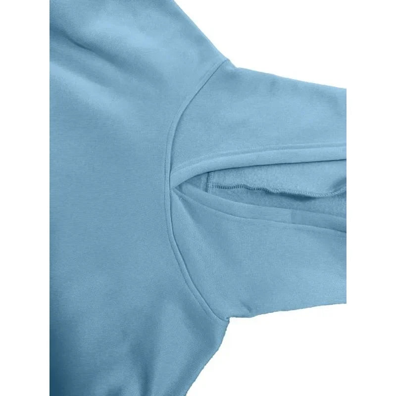 Plus Size Women's Hoodie – Solid Casual Pullover